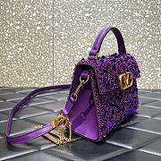 	 Bagsaaa Valentino Garavani Embellished Locó Top-Handle 3D Sequins Purple Bag - 19x13x9cm - 5