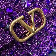 	 Bagsaaa Valentino Garavani Embellished Locó Top-Handle 3D Sequins Purple Bag - 19x13x9cm - 3