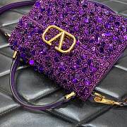 	 Bagsaaa Valentino Garavani Embellished Locó Top-Handle 3D Sequins Purple Bag - 19x13x9cm - 2