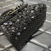 	 Bagsaaa Valentino Garavani Embellished Locó Top-Handle 3D Sequins Black Bag - 19x13x9cm - 6