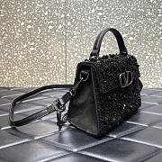 	 Bagsaaa Valentino Garavani Embellished Locó Top-Handle 3D Sequins Black Bag - 19x13x9cm - 3