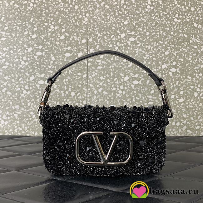 Bagsaaa Valentino Garavani Loco Small VLOGO Sequins Shoulder Bag - 19x10.5x5cm - 1