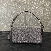 Bagsaaa Valentino Garavani Loco Small VLOGO Sequins Shoulder Bag Silver - 19x10.5x5cm - 2