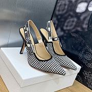 	 BAGSAAA DIOR J'ADIOR SLINGBACK PUMP Black and White Micro-Houndstooth Embroidered Cotton 10cm - 1