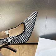 	 BAGSAAA DIOR J'ADIOR SLINGBACK PUMP Black and White Micro-Houndstooth Embroidered Cotton 10cm - 3
