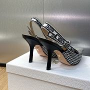 	 BAGSAAA DIOR J'ADIOR SLINGBACK PUMP Black and White Micro-Houndstooth Embroidered Cotton 10cm - 6