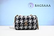 Bagsaaa Chanel 19 Bag Tweed Quilted Black and White 26cm - 1