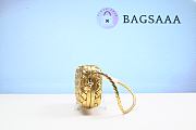 Bagsaaa Bottega Veneta Knot-embellished Metallic Intrecciato Plissé Leather Shoulder Bag In Gold - 6