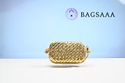 Bagsaaa Bottega Veneta Knot-embellished Metallic Intrecciato Plissé Leather Shoulder Bag In Gold - 3
