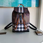 Bagsaaa Burberry Check-print leather brown backpack - 24x13x37cm - 1