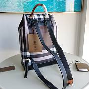Bagsaaa Burberry Check-print leather brown backpack - 24x13x37cm - 4