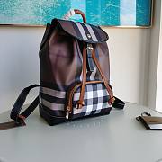 Bagsaaa Burberry Check-print leather brown backpack - 24x13x37cm - 2