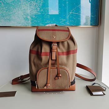 	 Bagsaaa Burberry Check-print brown backpack - 24x13x37cm