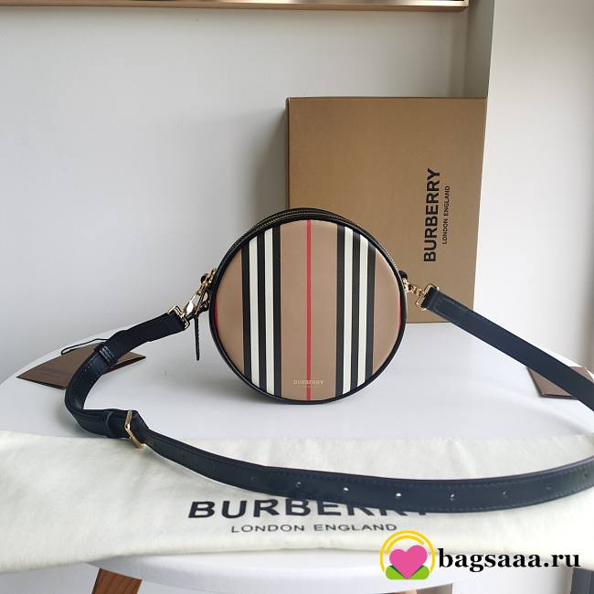 Bagsaaa Burberry Cotton Canvas Round Crossbody Bag - 17 x 7 x 17cm - 1