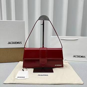 Bagsaaa Jacquemus Le Bambino Long Shoulder Bag in Red Patent Leather