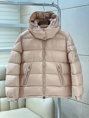 Bagsaaa Moncler Short Down Light Beige Jacket With Detachable hood