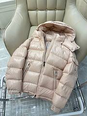 Bagsaaa Moncler Short Down Light Beige Jacket With Detachable hood - 2