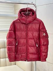 Bagsaaa Moncler Short Down Red Jacket With Detachable hood - 1