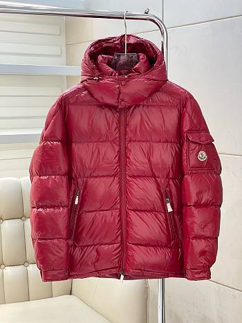Bagsaaa Moncler Short Down Red Jacket With Detachable hood
