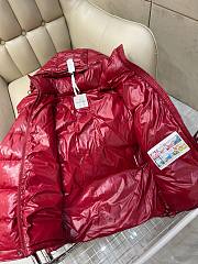 Bagsaaa Moncler Short Down Red Jacket With Detachable hood - 2