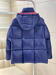 Bagsaaa Moncler Short Down Blue Jacket With Detachable hood - 3