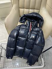 Bagsaaa Moncler Short Down Dark Blue Jacket With Detachable hood - 4