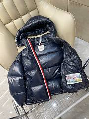 Bagsaaa Moncler Short Down Dark Blue Jacket With Detachable hood - 3