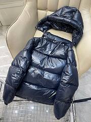 Bagsaaa Moncler Short Down Dark Blue Jacket With Detachable hood - 2