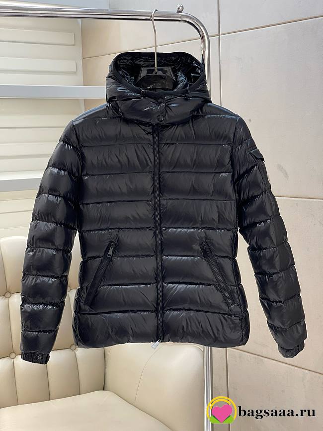 Bagsaaa Moncler Short Down All Black Jacket With Detachable hood - 1