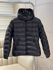 Bagsaaa Moncler Short Down All Black Jacket With Detachable hood - 1