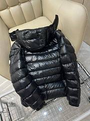 Bagsaaa Moncler Short Down All Black Jacket With Detachable hood - 3