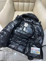 Bagsaaa Moncler Short Down All Black Jacket With Detachable hood - 2