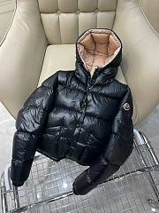 Bagsaaa Moncler Short Down Black And Beige Jacket With Detachable hood - 3