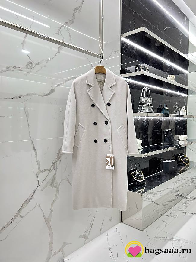 Bagsaaa Max Mara White Wool Long Coat - 1