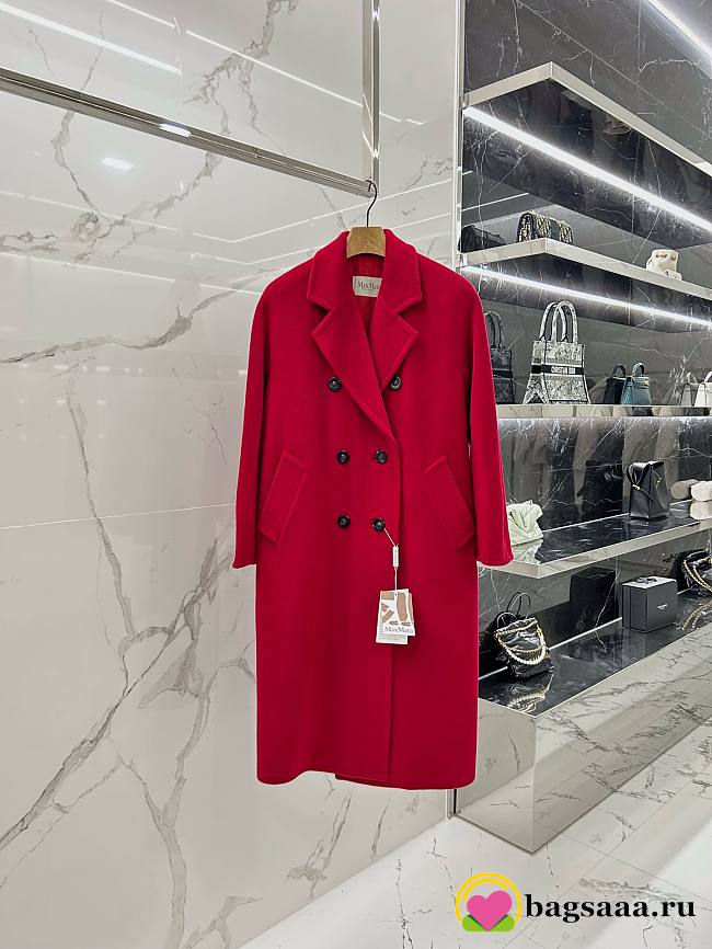 Bagsaaa Max Mara Red Wool Long Coat - 1