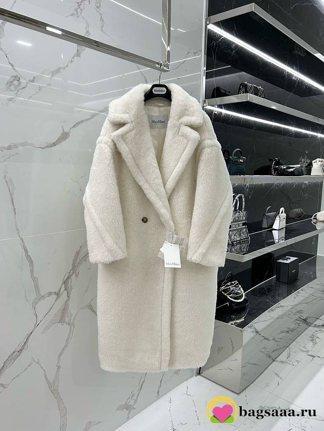 	 Bagsaaa Max Mara Shearling Long Coat White - 1