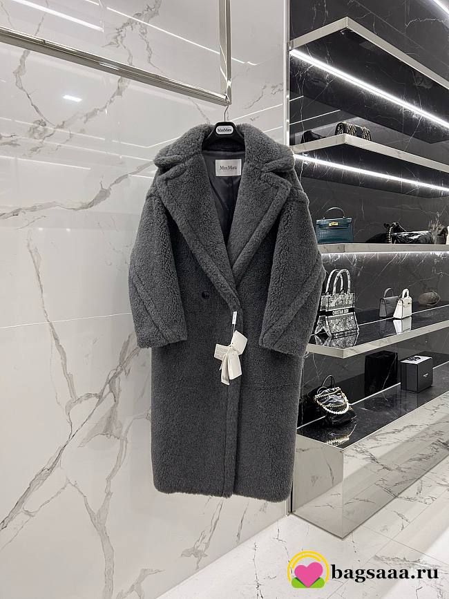 	 Bagsaaa Max Mara Shearling Long Coat Grey - 1