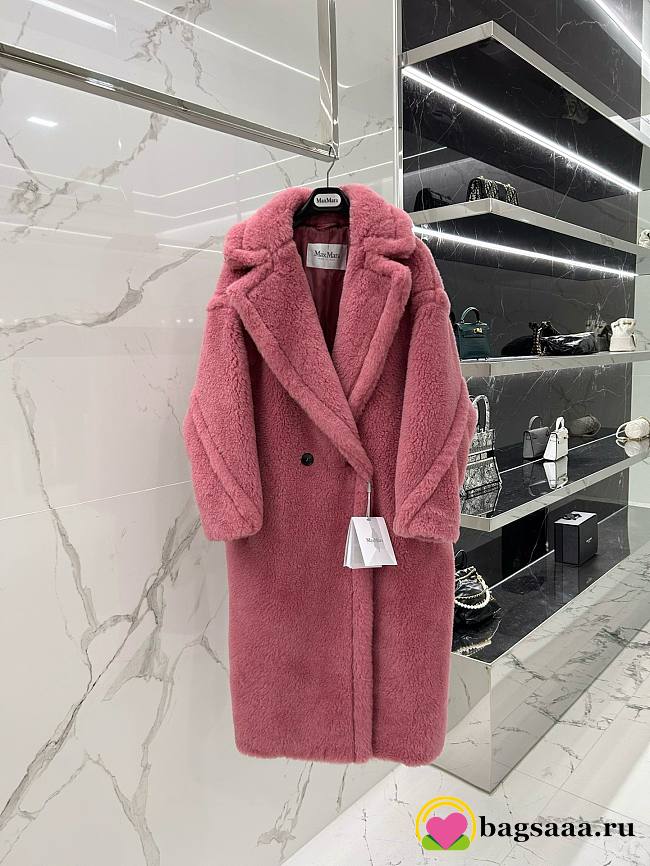 	 Bagsaaa Max Mara Shearling Long Coat Pink - 1