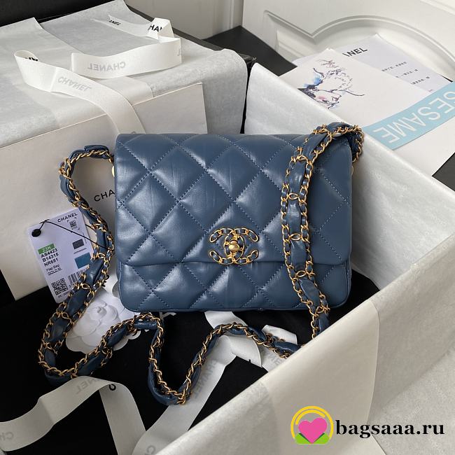 Bagsaaa Chanel 19 Flap Bag 23k Blue - 13.5*20.5*5cm - 1