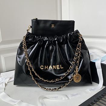 Bagsaaa Chanel 22 Bag Black Gold Hardware - 30×45×8cm