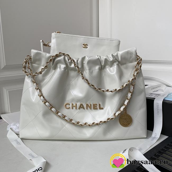 	 Bagsaaa Chanel 22 Bag White Gold Hardware - 30×45×8cm - 1