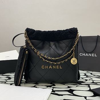 Bagsaaa Chanel 22 Bag Black Gold Hardware - 30×30x8cm (37cm)