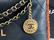 Bagsaaa Chanel 22 Bag Dark Blue Gold Hardware - 30×30x8cm (37cm) - 3