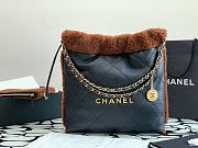 Bagsaaa Chanel 22 Bag Dark Blue Gold Hardware - 30×30x8cm (37cm) - 4
