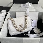 Bagsaaa Chanel White Fur Bag - 1.5*21.5*6.5cm - 1