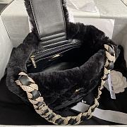 	 Bagsaaa Chanel Black Fur Bucket Bag - 16*18*12cm - 5