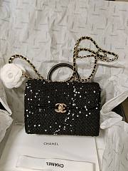 Bagsaaa Chanel Vintage 23k Black Top Handle Bag 19cm - 1