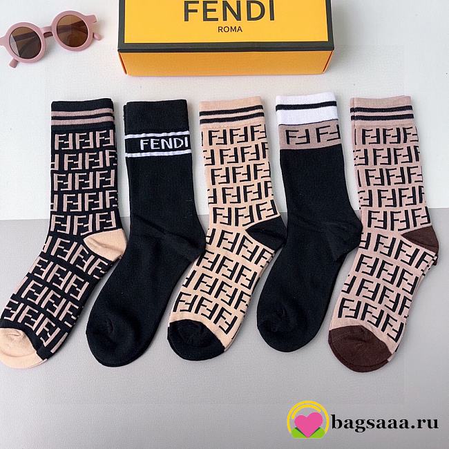 Bagsaaa Set Fendi Socks 5 Styles - 1