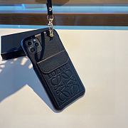 Bagsaaa Loewe Black Leather Phone Case - 4