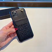 Bagsaaa Loewe Black Leather Phone Case - 6
